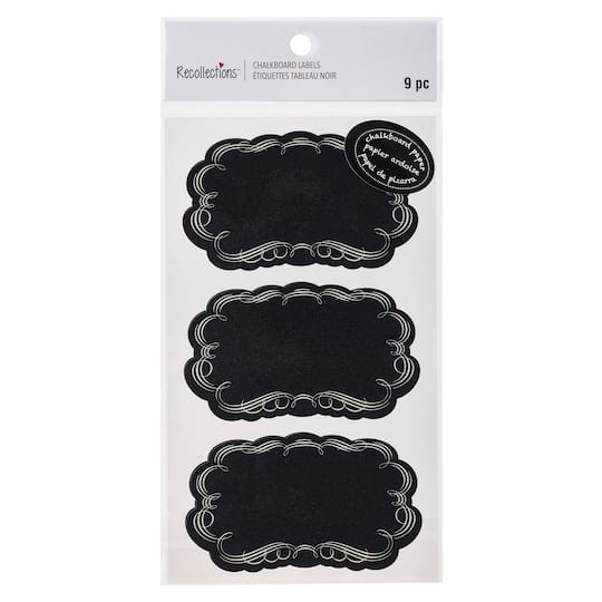 12 Packs: 9 ct. (108 total) Black Chalkboard Bubble Labels by Recollections™